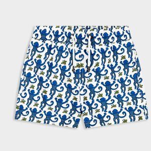 Roller Rabbit Boys Swim Trunks Bundle – Size 8 – Classic & Dark Blue Monkeys –